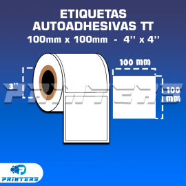 1,000 Etiquetas Autoadhesivas TT 100mm x 100mm (Termo Transferencia) Para Impresoras De Etiquetas - Tuco 3''