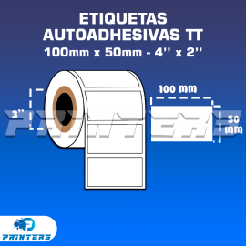 Etiquetas Autoadhesivas TT (Termo Transferencia) 100mm x 50mm (4'' x 2'') Para Impresoras De Etiquetas - Tuco 3''