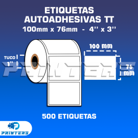 Rollo De 500 Etiquetas Autoadhesivas 100x76 Para Impresoras De Etiquetas - Tuco 1''
