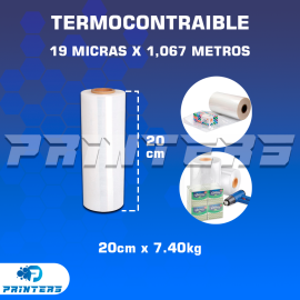 ROLLO DE PLÁSTICO TERMOCONTRAIBLE 20cm x 7.40kg x 1.067mtrs x 19 MICRAS