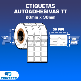 Rollo De 5,000 Unidades Etiquetas Autoadhesivas TT 20mm x 30mm (Termo Transferencia) Para Impresoras De Etiquetas - Tuco 3''