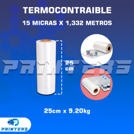ROLLO DE PLÁSTICO TERMOCONTRAIBLE 25cm x 9.20Kg x 1,332mts x 15 MICRAS