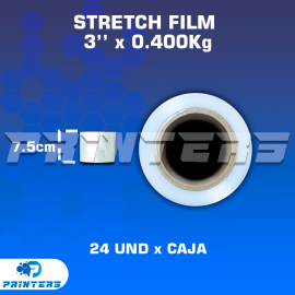 Stretch Film De 3'' X 0.400kg Altura 7.5 Cm - Caja X24 Unid