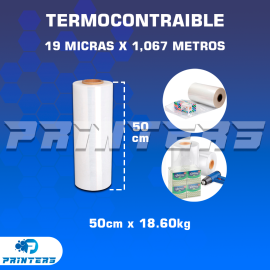 ROLLO DE PLÁSTICO TERMOCONTRAIBLE 50cm x 18.60kg x 1.067mtrs x 19 MICRAS 
