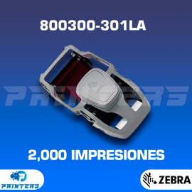Cinta Ribbon Zebra 800300-301LA Monocromo para impresoras de carnets Zebra ZC100 y ZC300