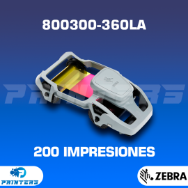 Cintas Ribbon Zebra 800300-360LA Color Para Impresoras De Carnets Zebra ZC100 Y ZC300