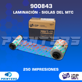 Cinta Ribbon Laminación siglas de MTC IDP Smart 51 CH 900843 – 250 impreciones - para Impresora de Carnets
