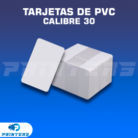 Tarjetas de PVC (POLICLORURO DE VINILO) Calibre 30 blancas - Paquete 100 unid