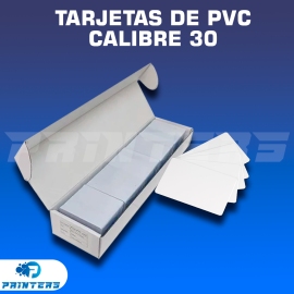 Tarjetas de PVC Calibre 30 blancas - Paquete 500 unid