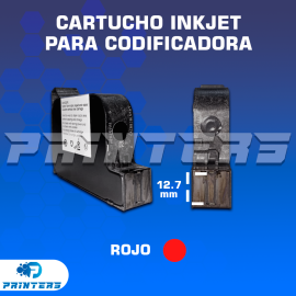 Cartucho de Tinta Roja INKJET 12.7mm de Secado Rápido para Codificadora