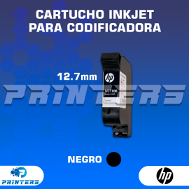 Cartucho de Tinta Negra INKJET 12.7mm HP de Secado Rápido para Codificadora