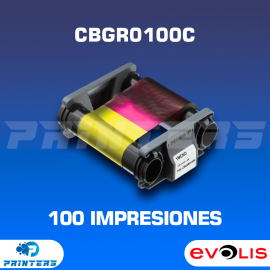 Cintas Ribbon Evolis CBGR0100C Color para Badgy200