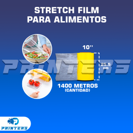 ROLLO DE STRETCH FILM PARA ALIMENTOS 10'' x 1,400 METROS