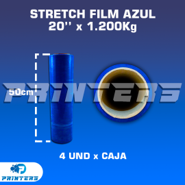 Stretch Film Azul De 20'' X 1.2kg Altura 50cm - Caja X4 Unid