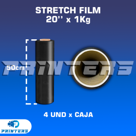 Stretch Film Negro de 20'' x 1kg Altura 50cm - Caja x4 unid