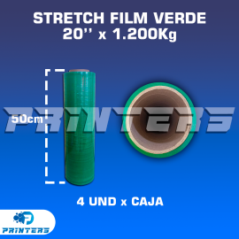 Stretch Film Verde De 20'' X 1.2kg Altura 50cm - Caja X4 Unid