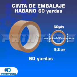 Cinta de Embalaje Habano 60 Yardas – Caja x72 Unidades