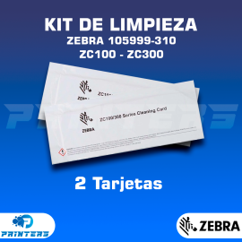 Kit de limpieza 105999-311-01 para impresora de carnets Zebra ZC100 y ZC300 DOS TARJETAS