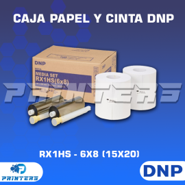 KIT CAJA PAPEL FOTOGRAFICO Y CINTA DNP RX1HS - 6X8