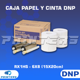 KIT CAJA PAPEL FOTOGRAFICO Y CINTA DNP RX1HS - 6X8
