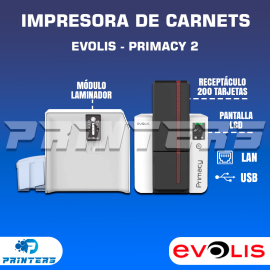 Impresora de Carnets Evolis Primacy 2 + Módulo Laminador