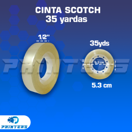 Cinta scotch 1/2” – 35 yardas (caja x 720 unidades)