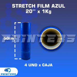 Stretch Film Azul De 20'' X 1Kg Altura 50cm - Caja X4 Unid