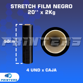 Stretch Film Negro de 20'' x 2kg Altura 50cm - Caja x4 unid