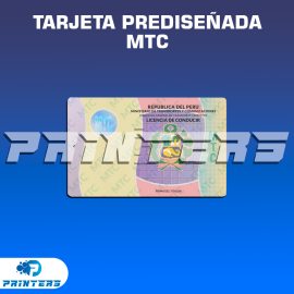 TARJETA PVC (POLICLORURO DE VINILO) PREDISEÑADA (LICENCIA DE CONDUCIR - MTC) x UND