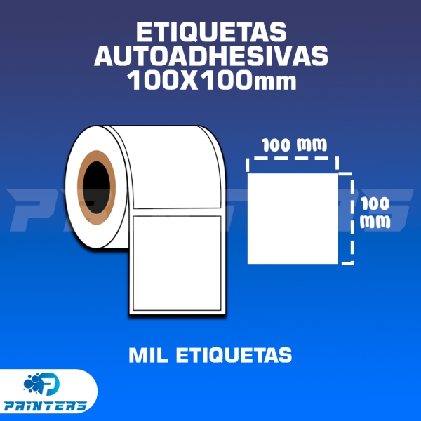 Rollo De Etiquetas Autoadhesivas 100x100 Para Impresoras De Etiquetas -  IMPRESORAS DE CARNETS