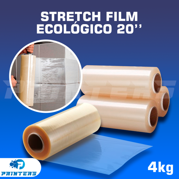 Plástico stretch film en rollo de 4 kg x 50 cm de alto (Rinde 900 metros  aprox.) Ideal para embalaje y protección. Transparente K PRO